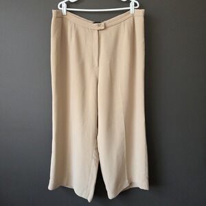 Anne Klein Women's Dress Pants 22W Tan Straight Leg‎ Lined Trousers Work Office